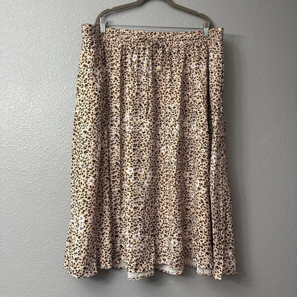 Lastshe Plus Size Maxi Skirt for Women Elastic High Waist Boho Flowy Skirt
